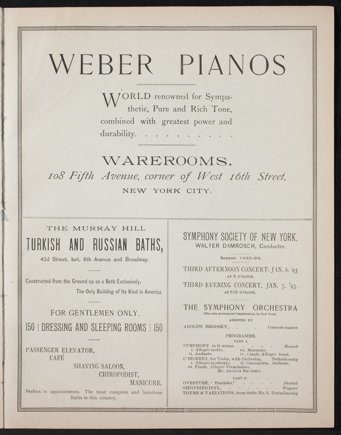 Madame Lineff's Russian Choir, December 21, 1892, program page 7