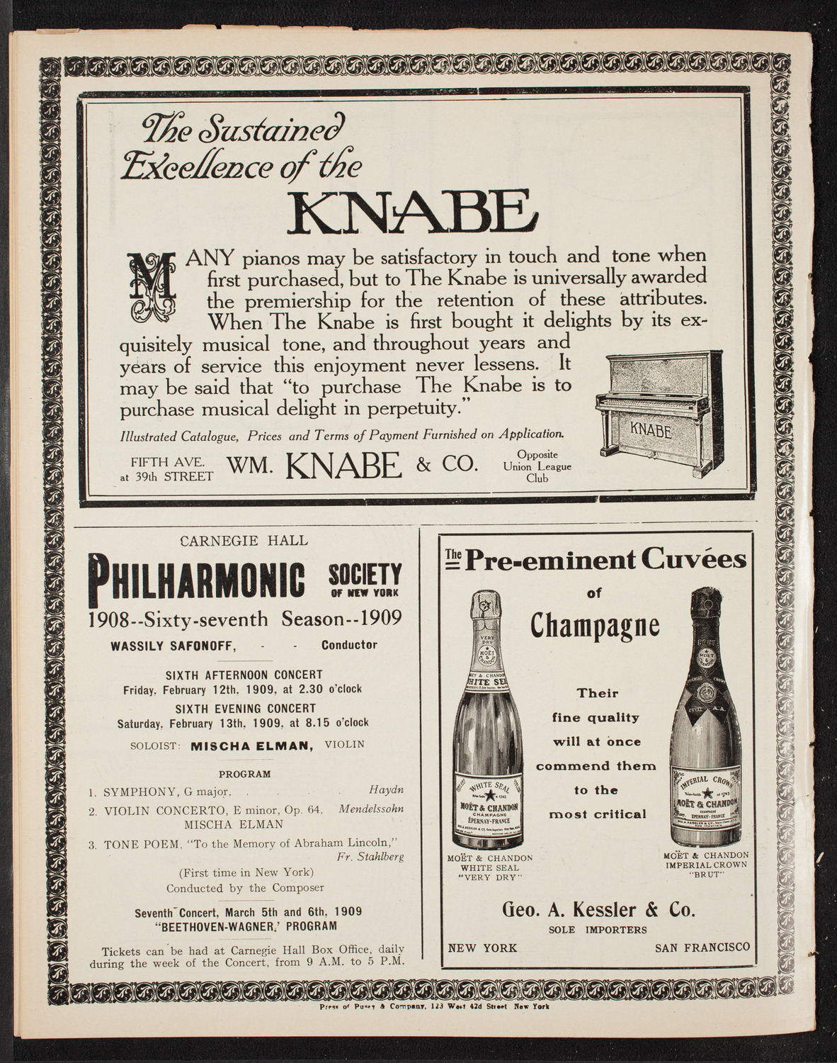 Oratorio Society of New York, February 4, 1909, program page 14