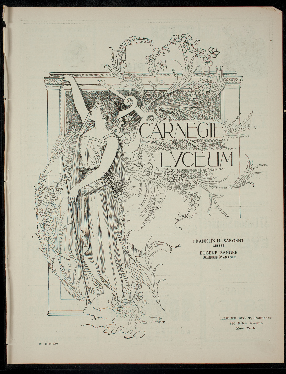 Academy Stock Company of the American Academy of Dramatic Arts and Empire Theatre Dramatic School, December 15, 1900, program page 1