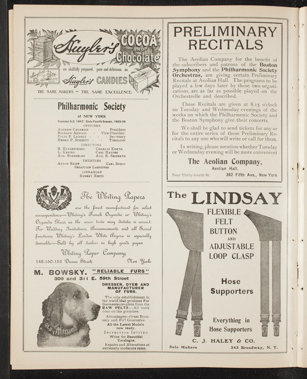 New York Symphony Orchestra, February 6, 1906, program page 6