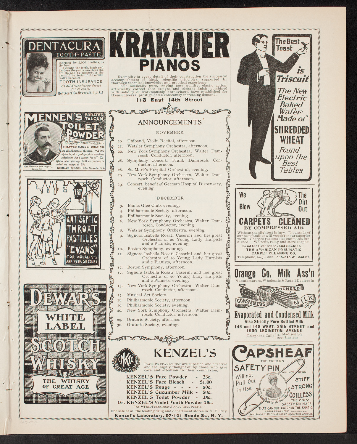 Oratorio Society of New York, November 19, 1903, program page 3