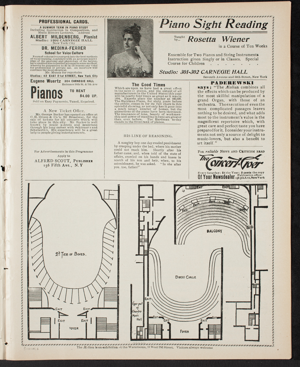 Amicitia Orchestral Club, May 10, 1901, program page 3