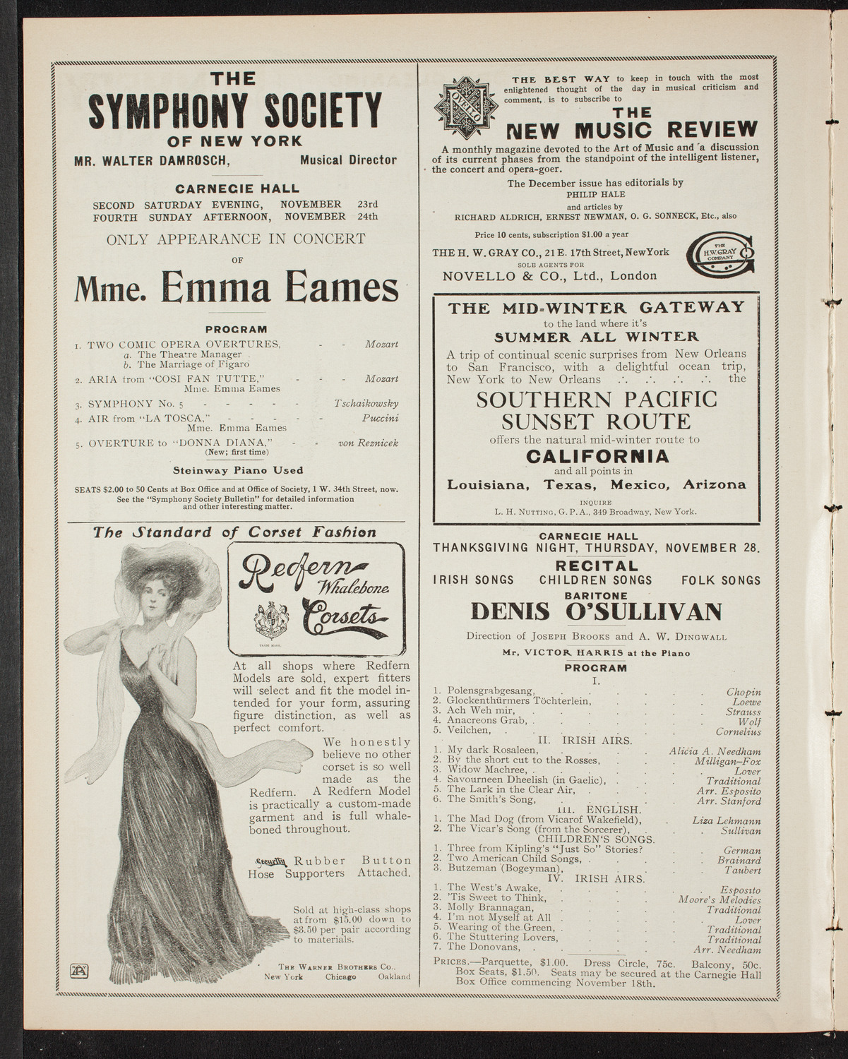 Vladimir de Pachmann, Piano, November 19, 1907, program page 2