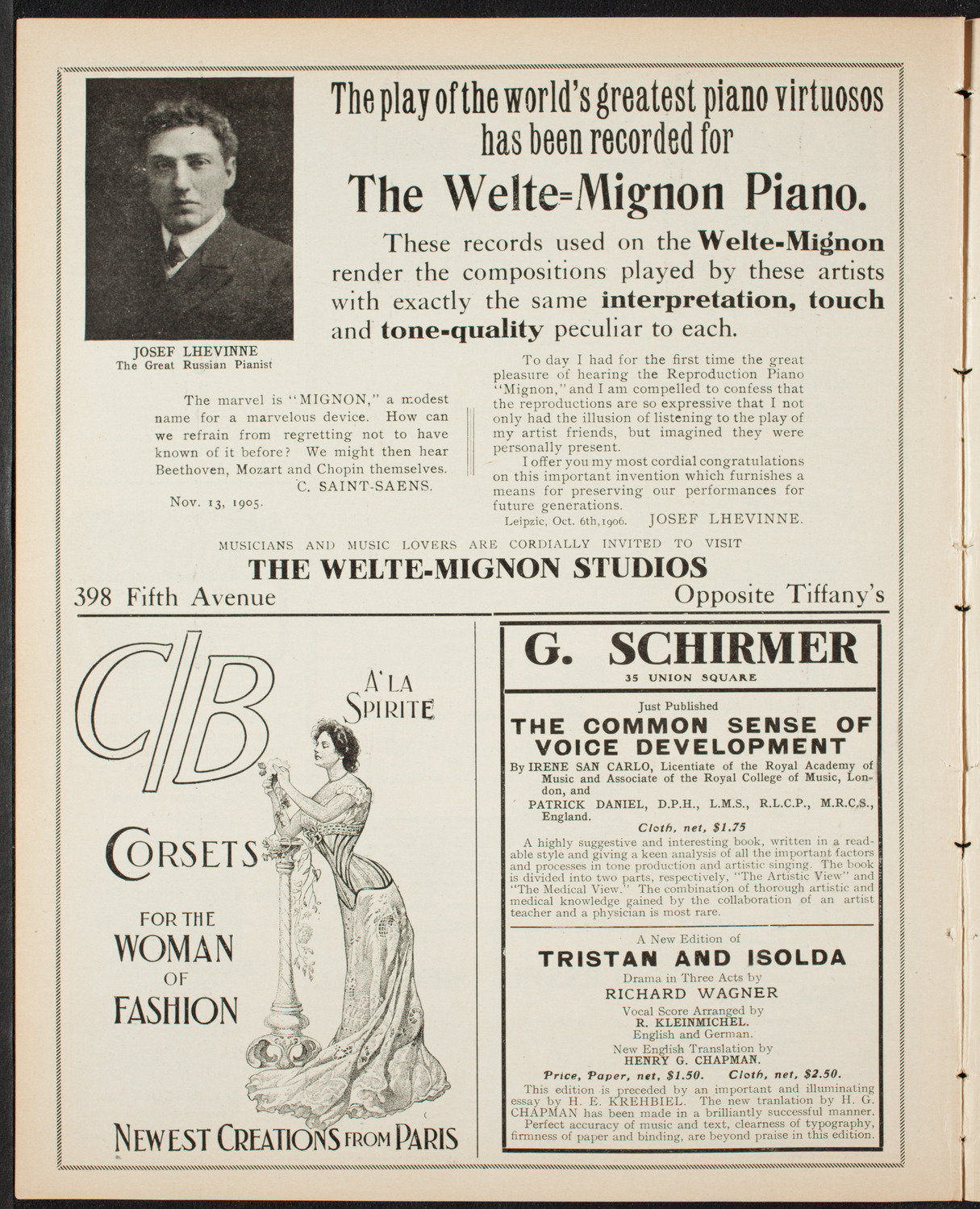 New York Philharmonic, January 5, 1907, program page 8