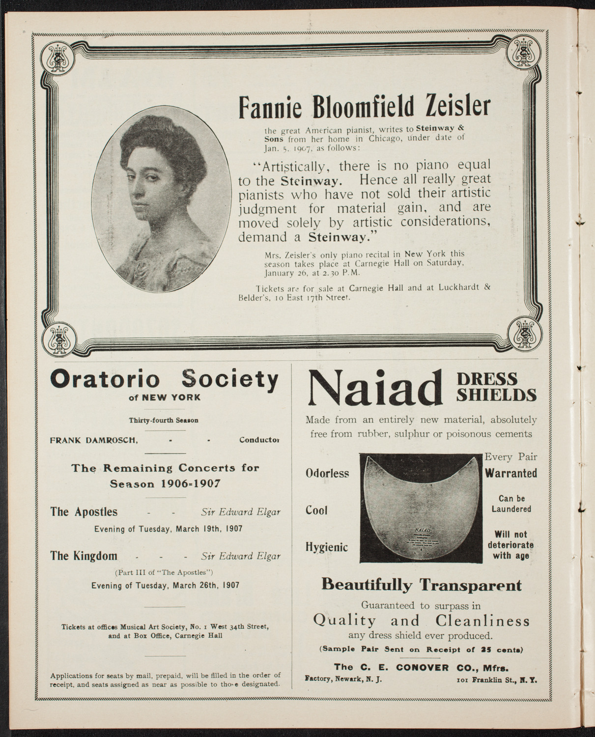 New York Symphony Orchestra, January 19, 1907, program page 4