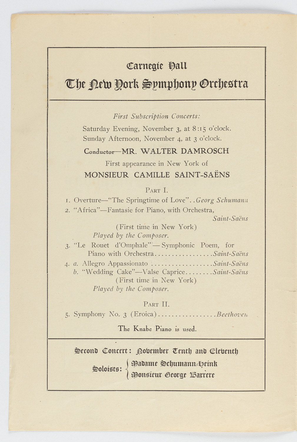 New York Symphony Orchestra, November 1906