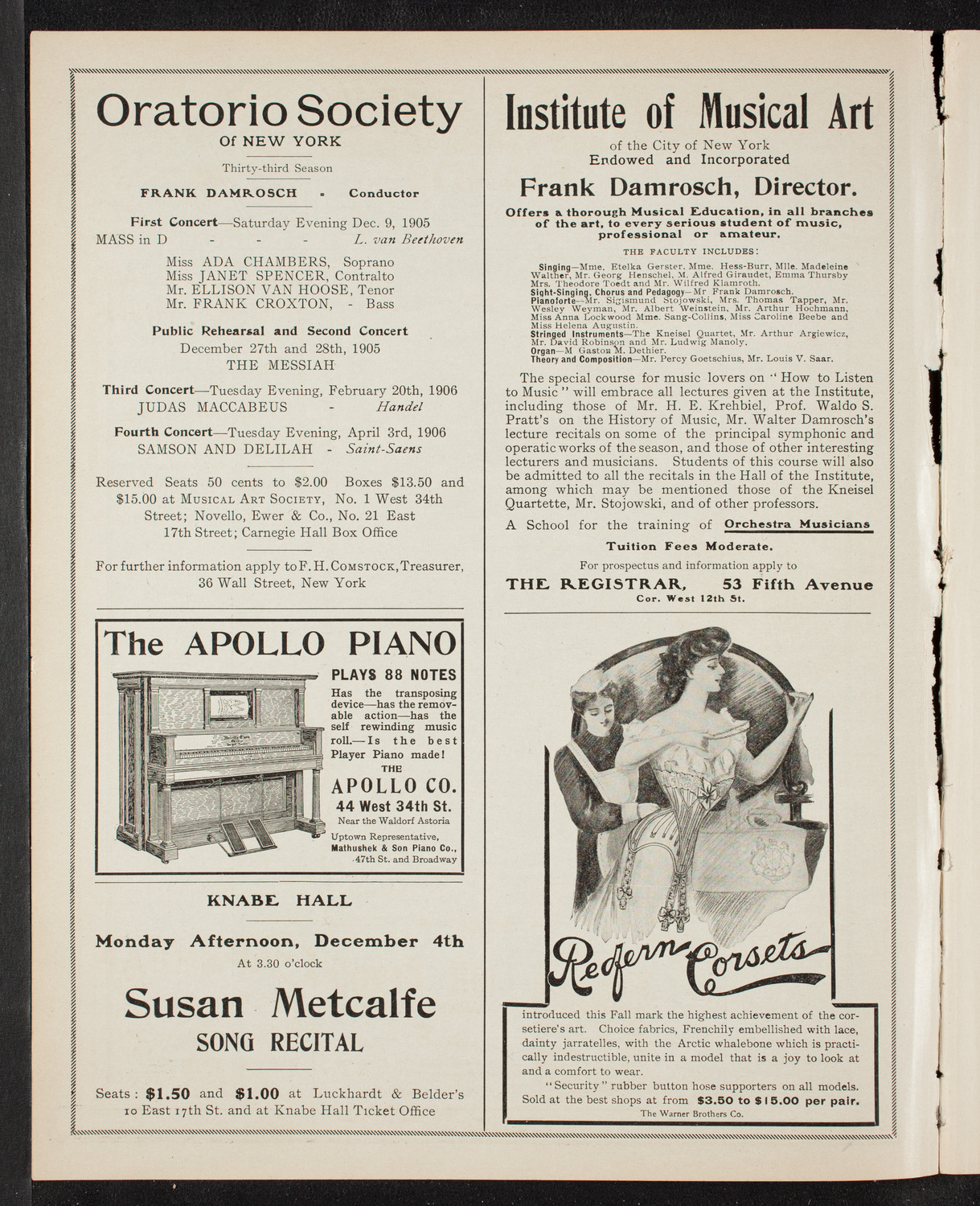 Jan Kubelik, Violin, with the New York Symphony Orchestra, November 30, 1905, program page 2