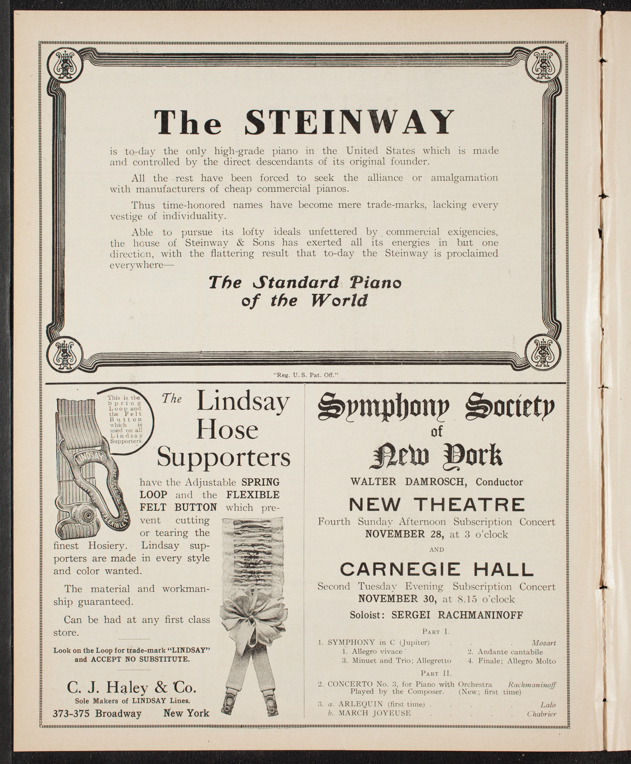 Elmendorf Lecture: At the Gates of the East, November 21, 1909, program page 4