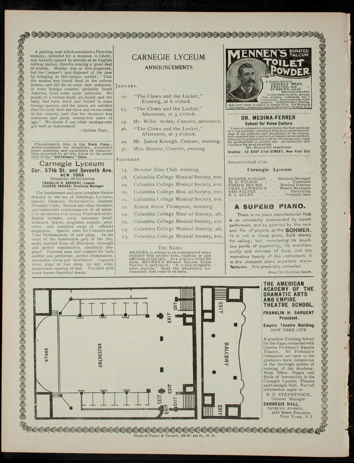 The Children's Theatre, January 19, 1901, program page 4