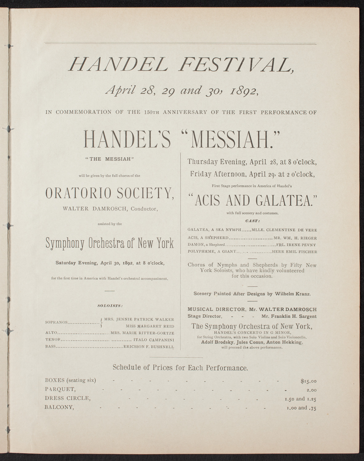 W.T. Talbert, April 25, 1892, program page 11