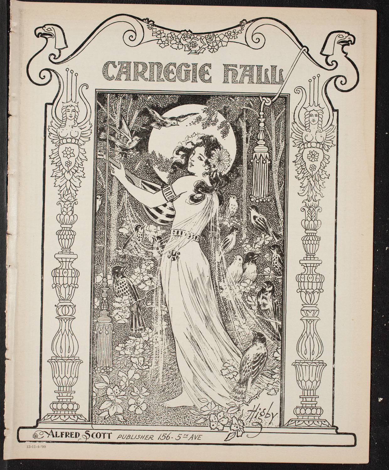 New York Philharmonic, November 4, 1909, program page 1