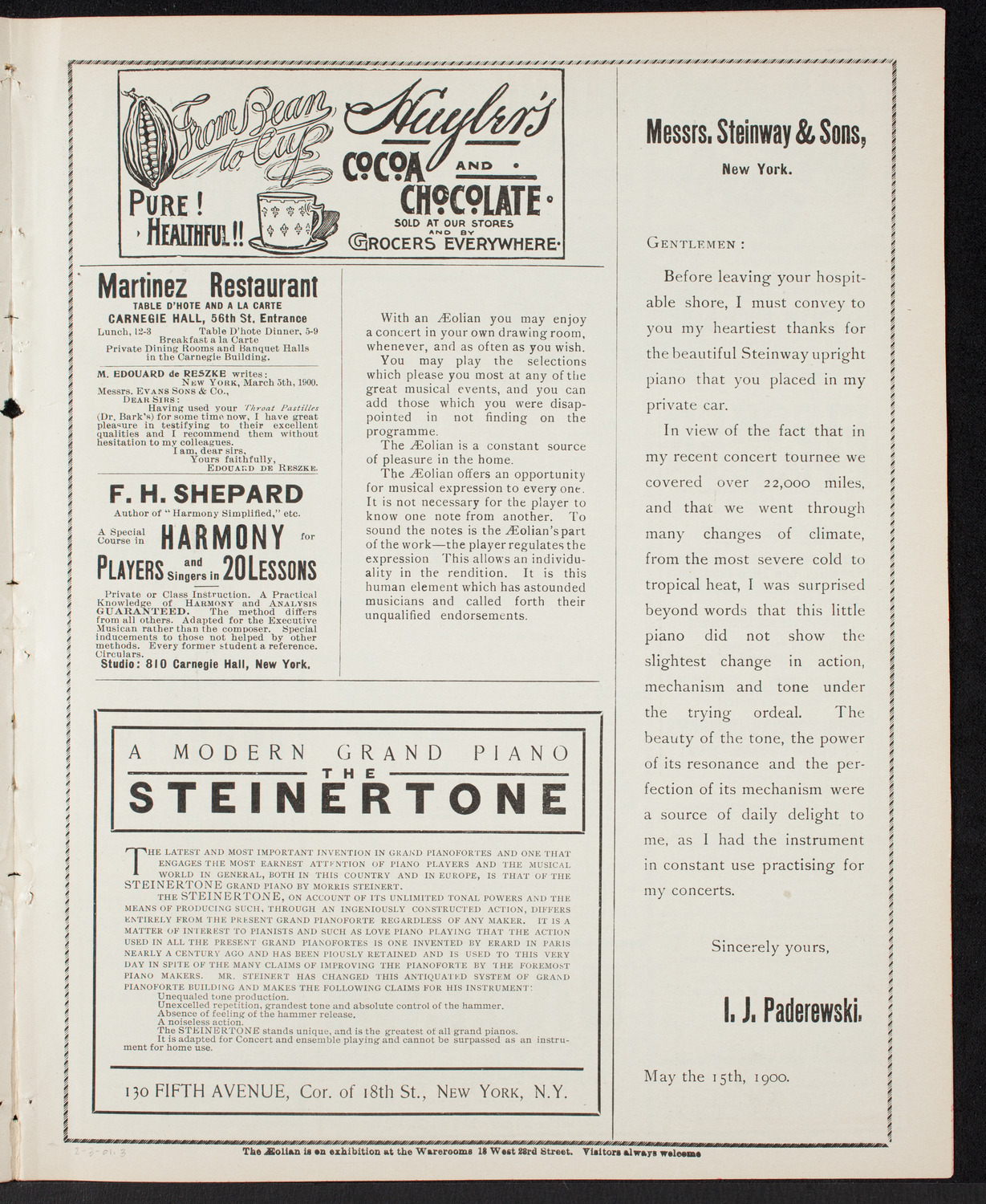 Meeting: YMCA - Mass Meeting for Men, February 3, 1901, program page 5