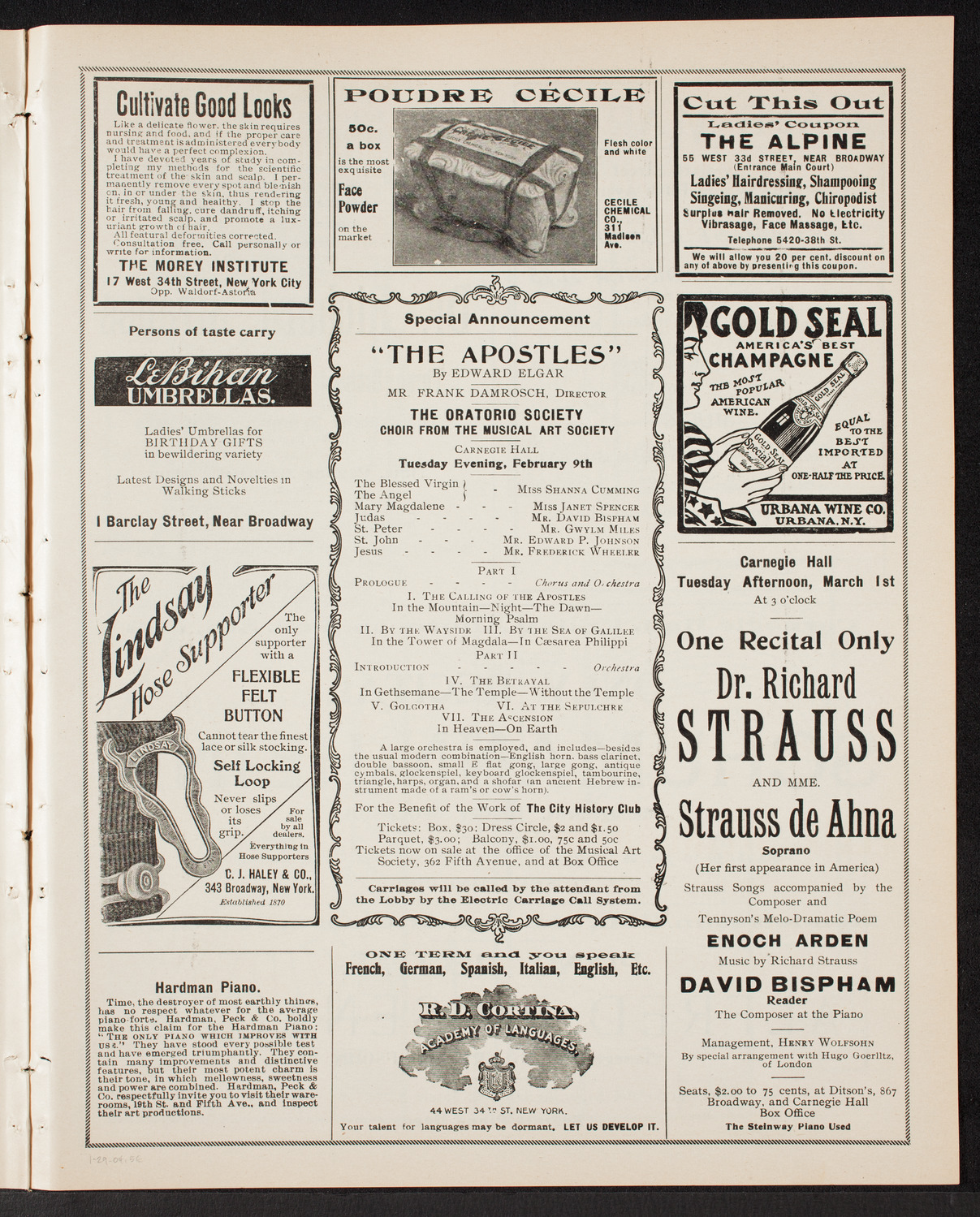 C. L. Partee's Mandolin, Guitar and Banjo Concert, January 29, 1904, program page 9