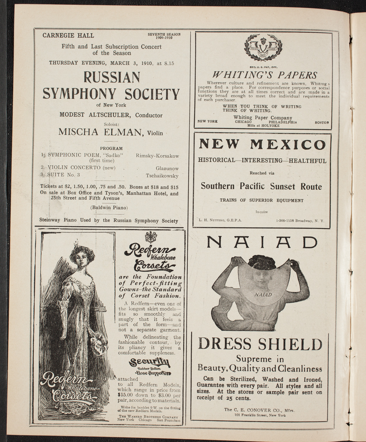Oratorio Society of New York, February 28, 1910, program page 2