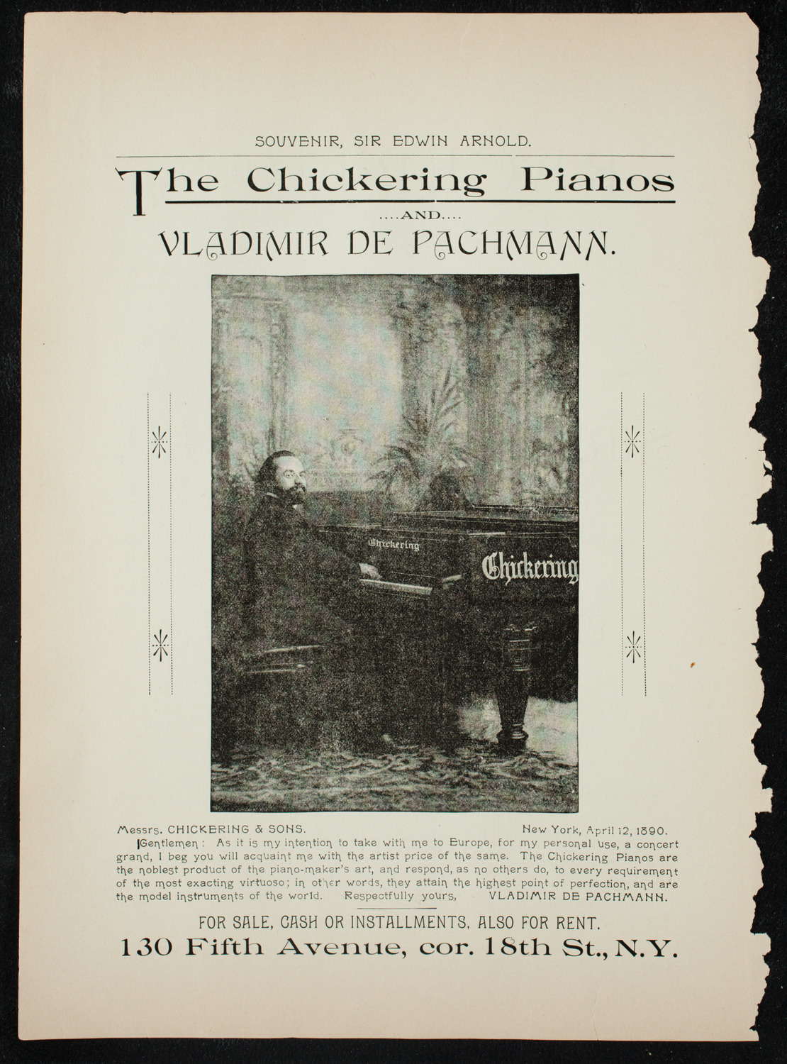 Lecture by Sir Edwin Arnold, November 4, 1891, program page 4