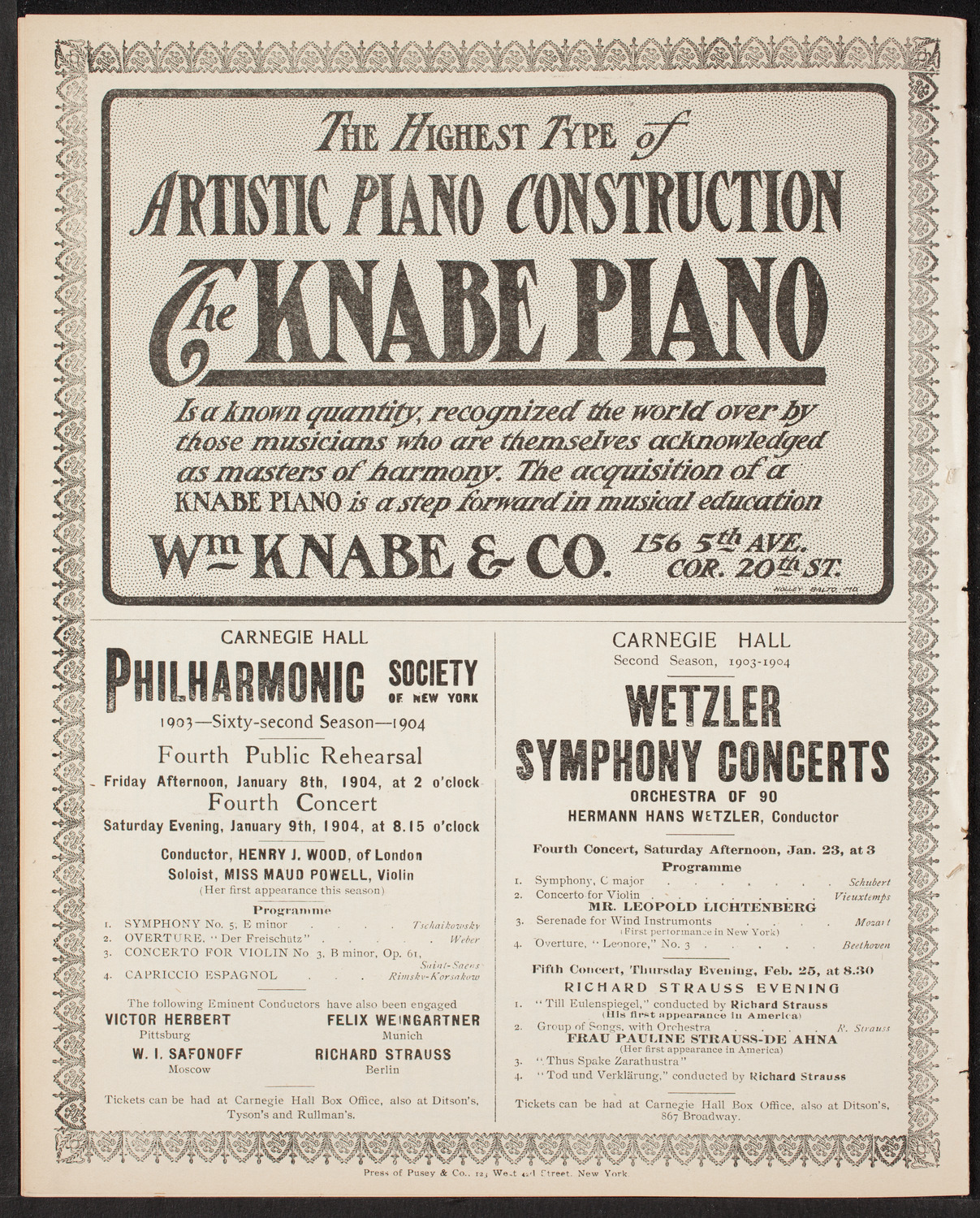 New York Philharmonic, December 18, 1903, program page 12