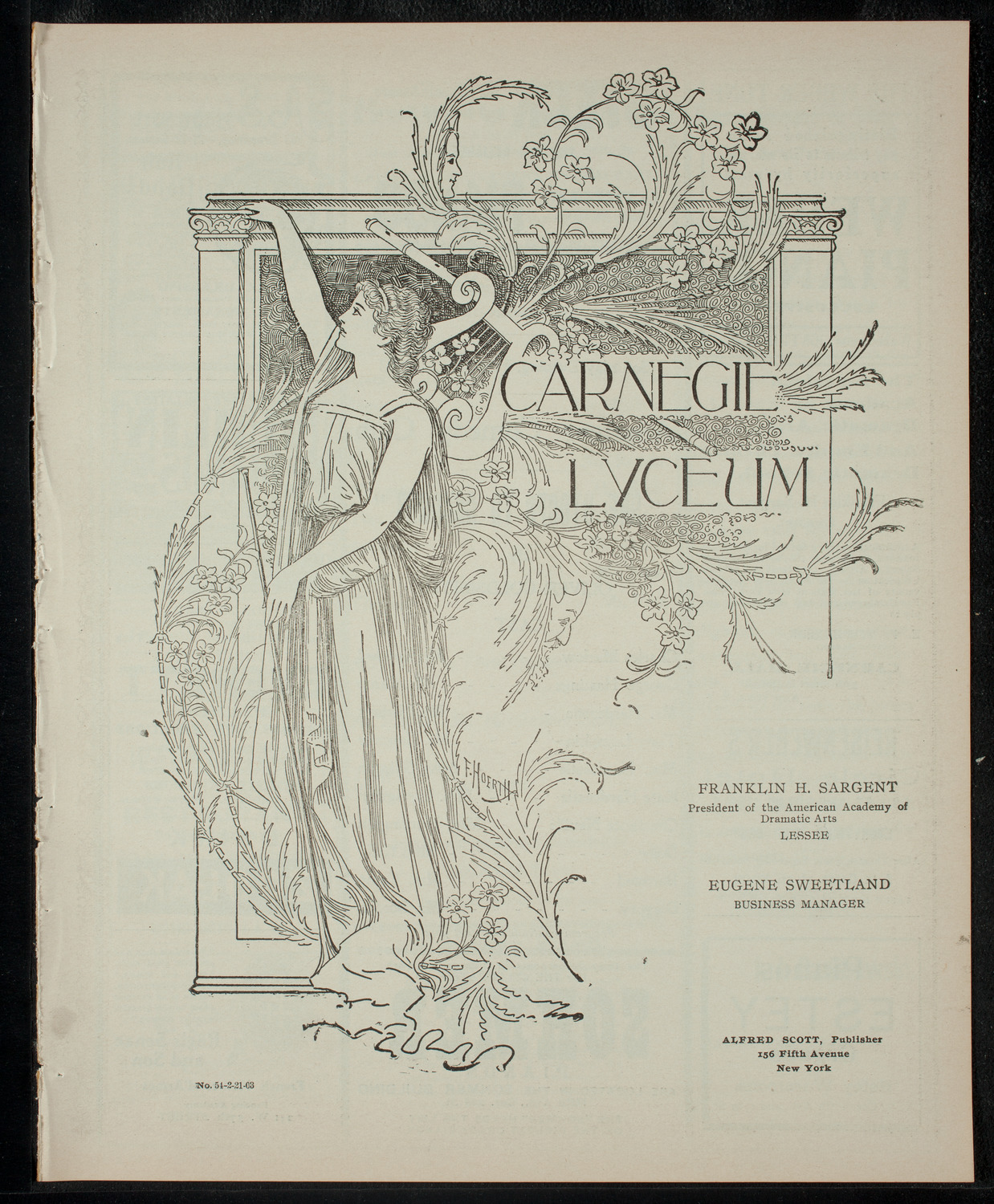 Amateur Comedy Club, February 21, 1903, program page 1