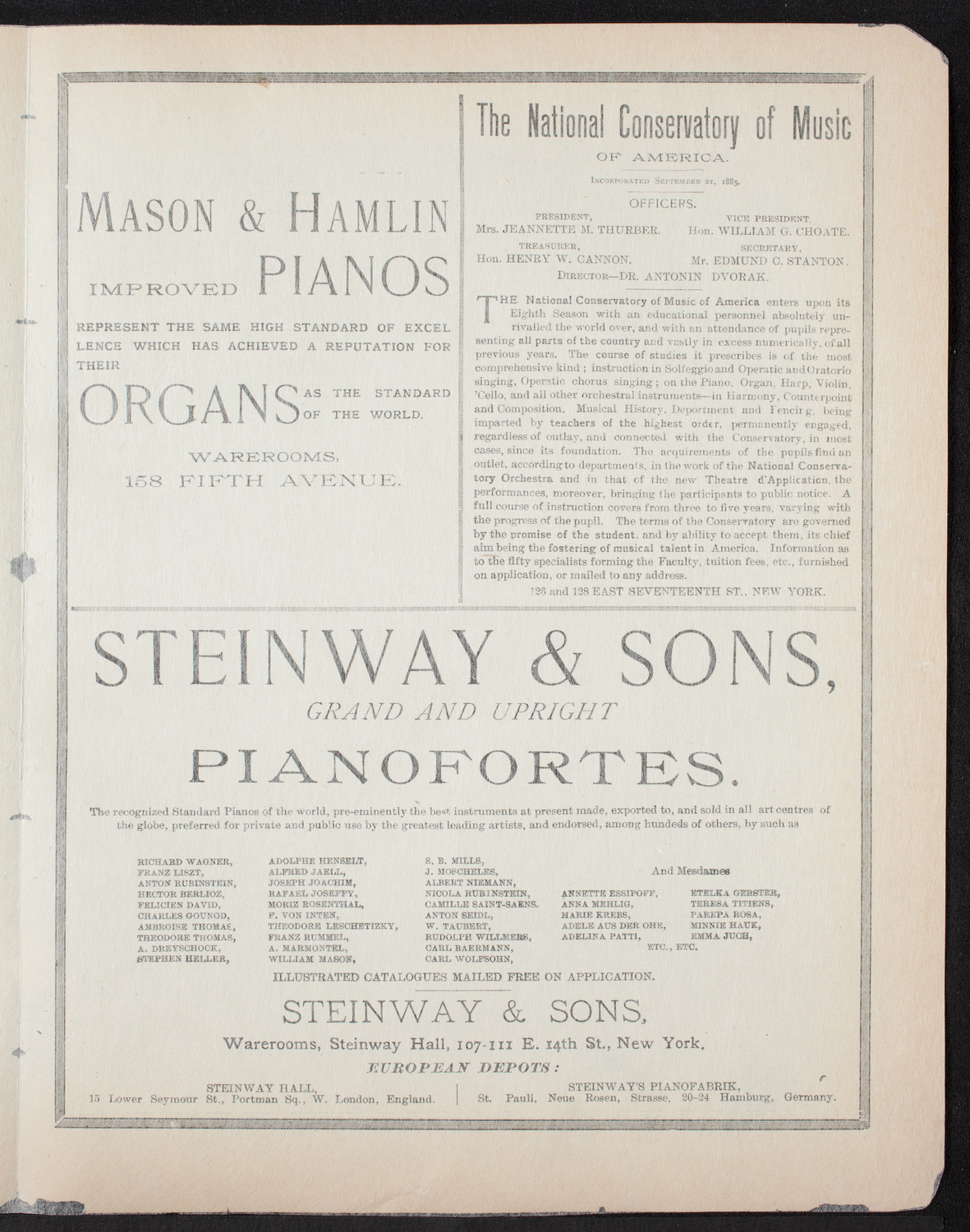 Beethoven String Quartet, March 9, 1893, program page 3