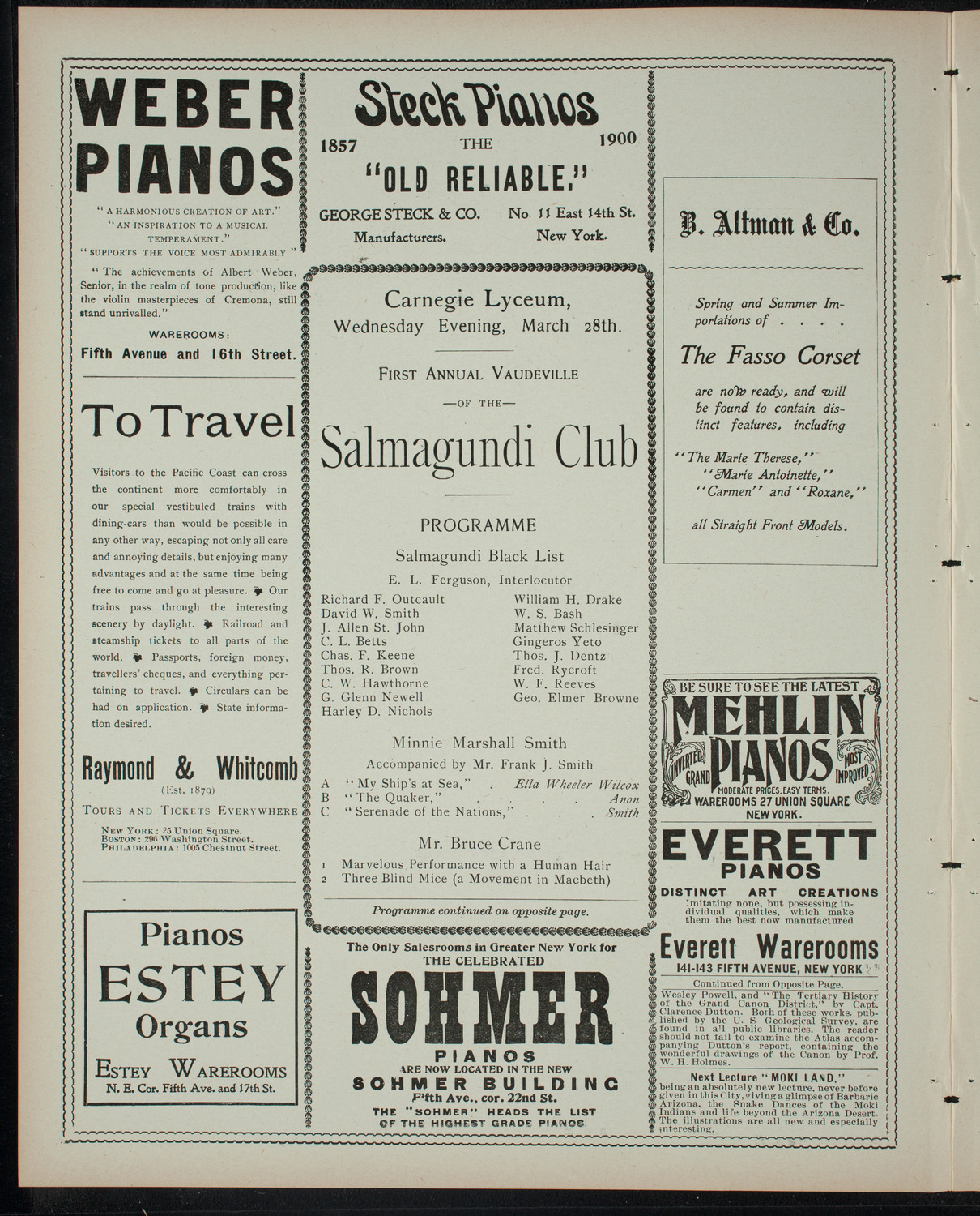 First Annual Vaudeville of the Salmagundi Club, March 28, 1900, program page 2