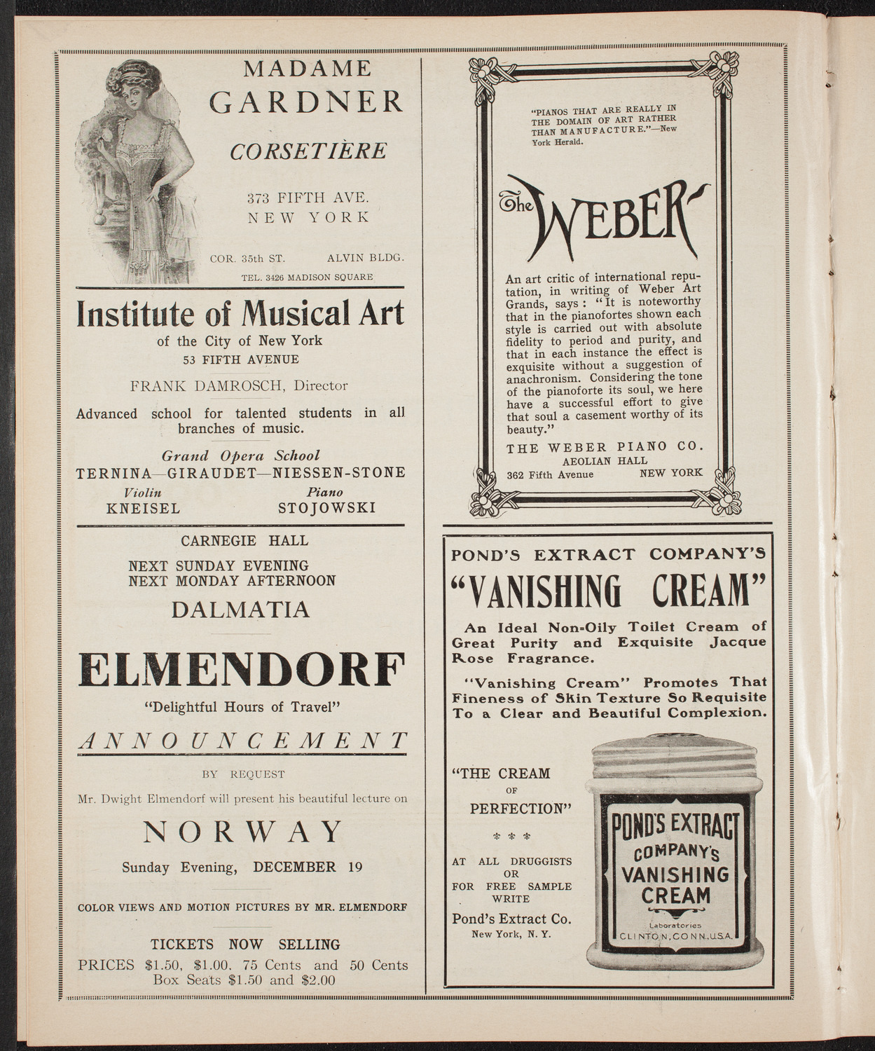 Elmendorf Lecture: At the Gates of the East, December 6, 1909, program page 6