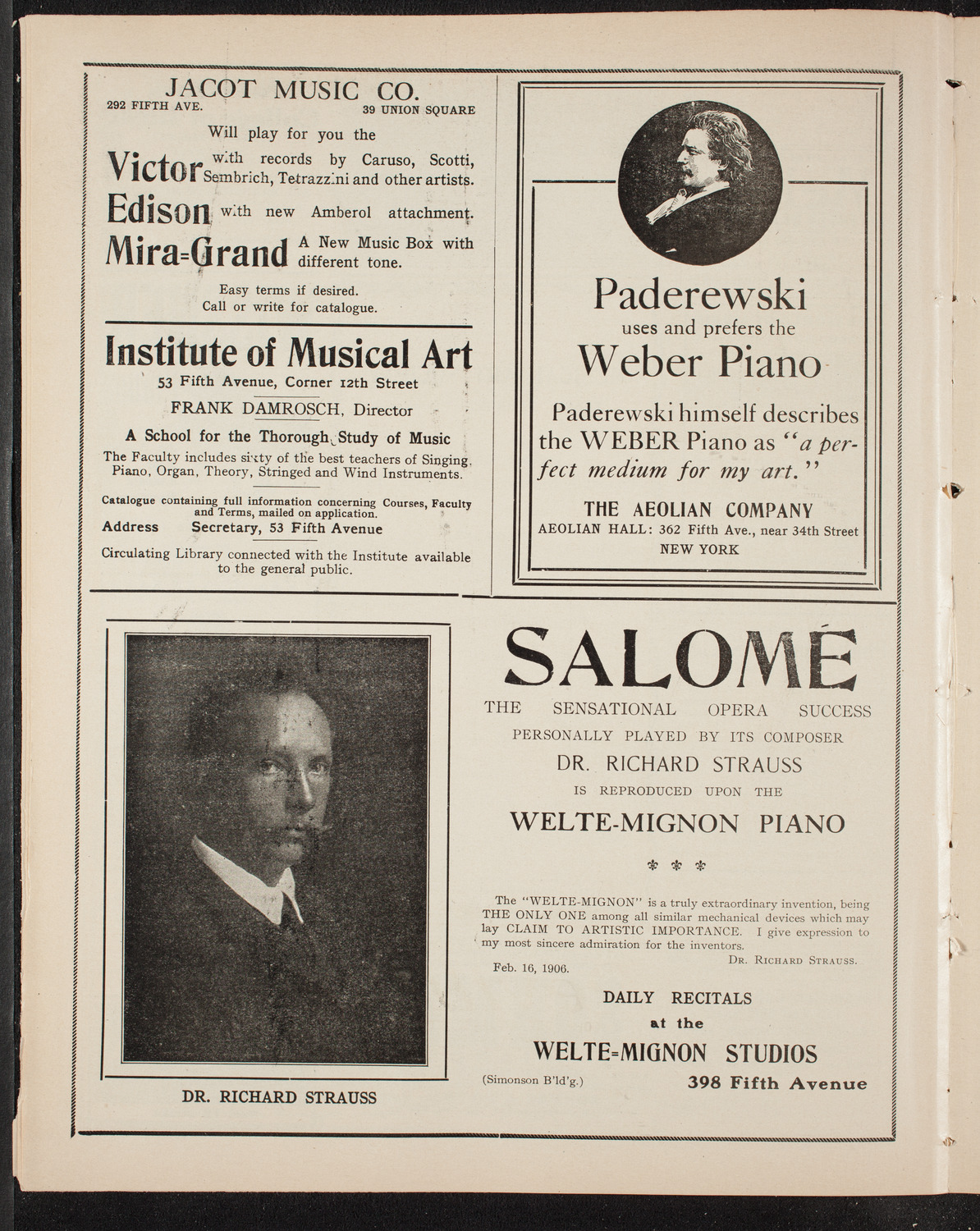 Musical Art Society of New York, March 11, 1909, program page 6