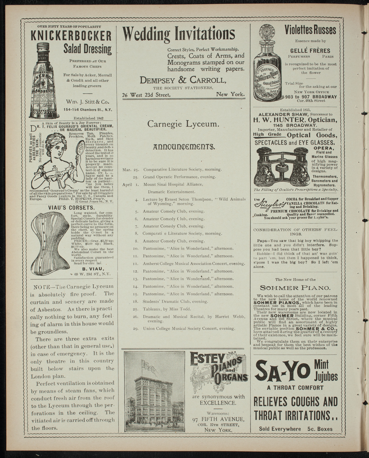 Minstrel Show by Students of The Berkeley School, March 24, 1899, program page 2