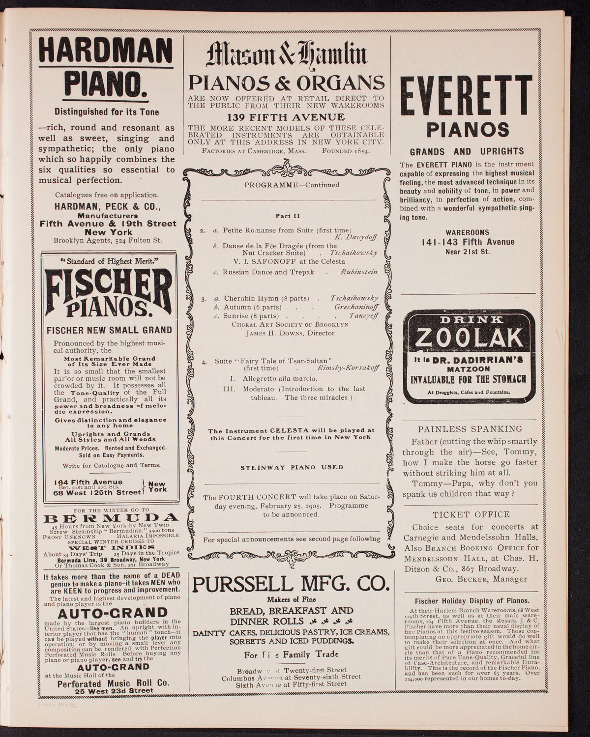 Russian Symphony Society of New York, January 21, 1905, program page 7