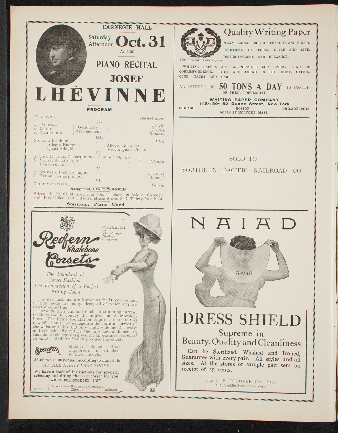 New York College of Music and New York German Conservatory of Music Faculty Concert, October 18, 1908, program page 2