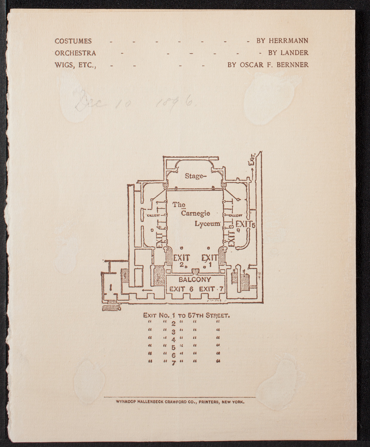 Amateur Comedy Club, December 11, 1896, program page 4