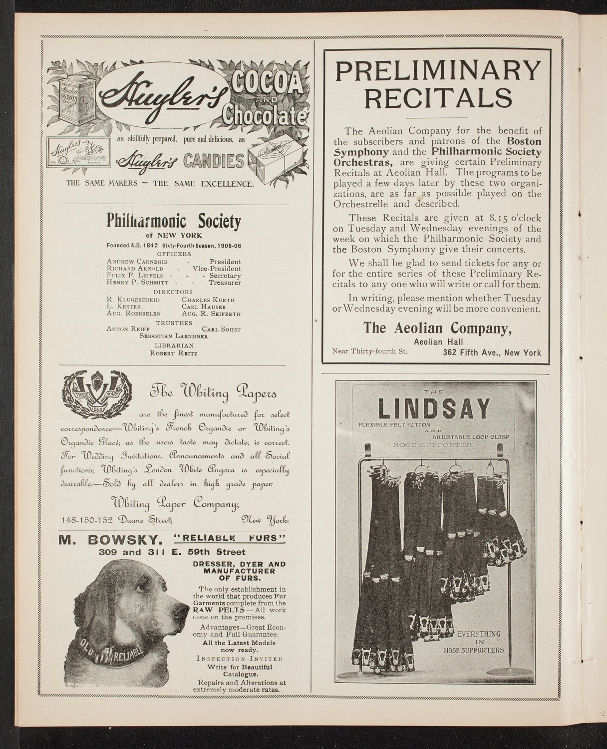 New York Symphony Orchestra, December 19, 1905, program page 6