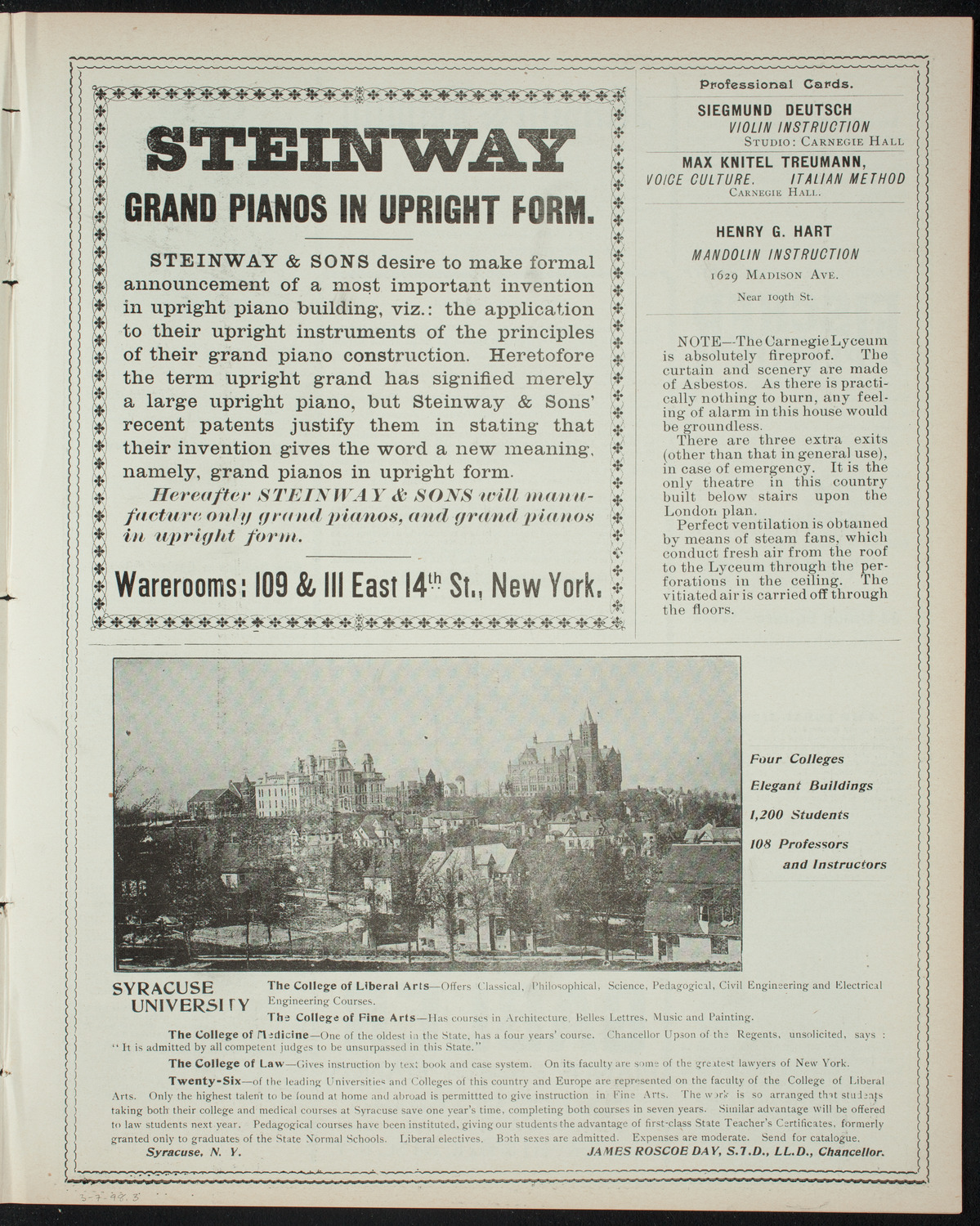 Students' Dramatic Club, March 7, 1898, program page 5