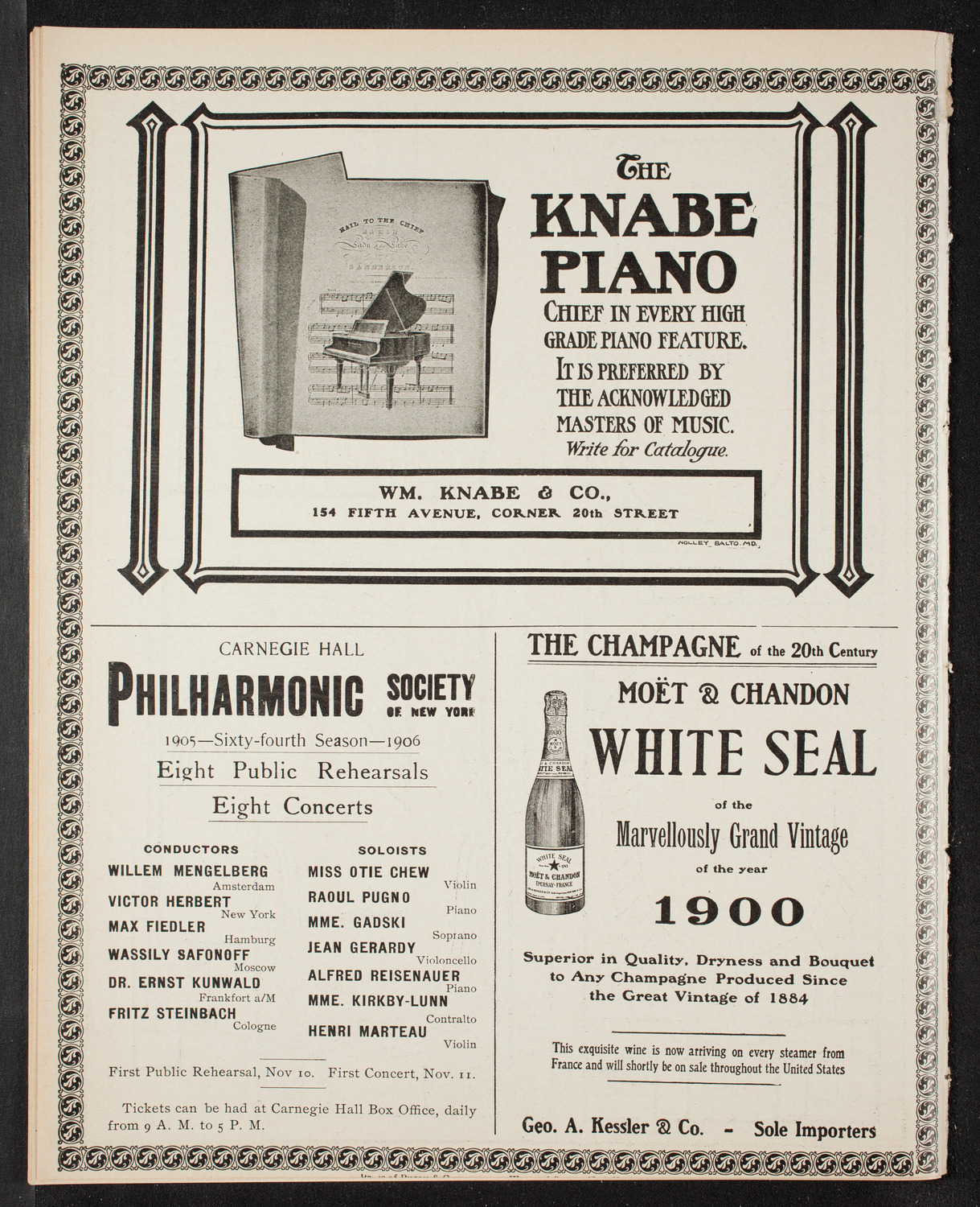 New York German Conservatory of Music Concert, November 5, 1905, program page 12