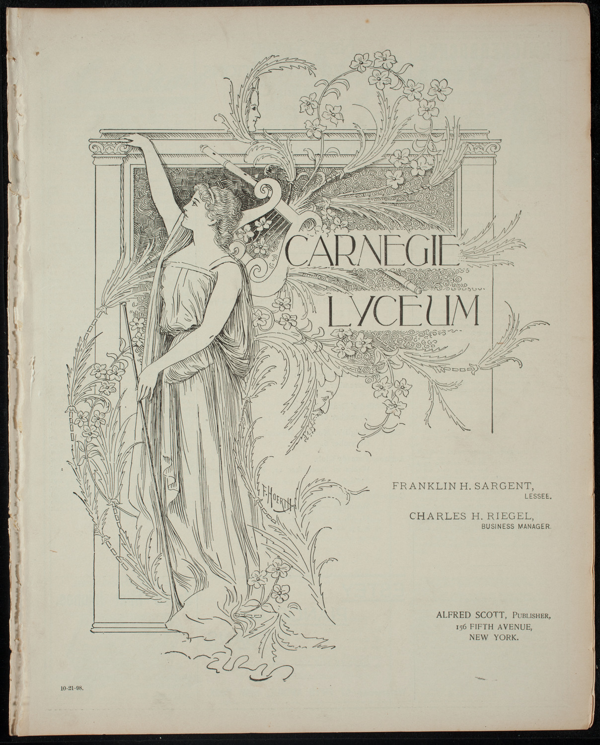 Shakespeare Recital by Marshall Darrach, October 21, 1898, program page 1