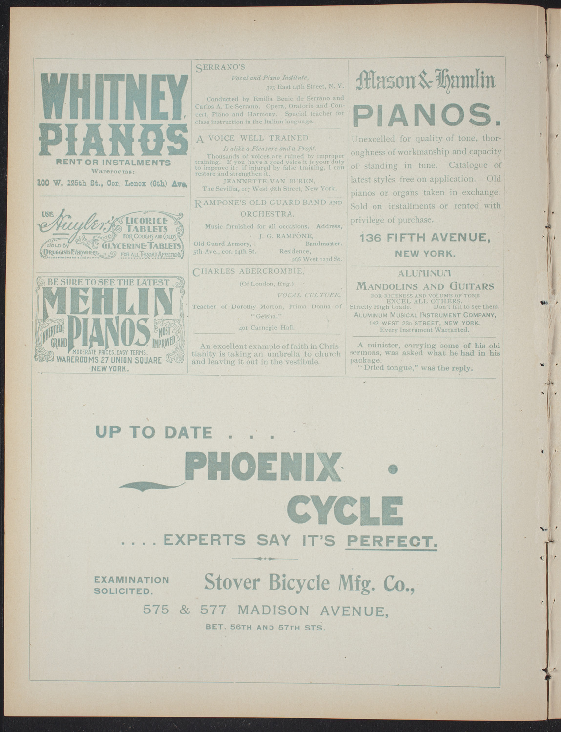 Columbia College Musical Society, February 15, 1897, program page 2