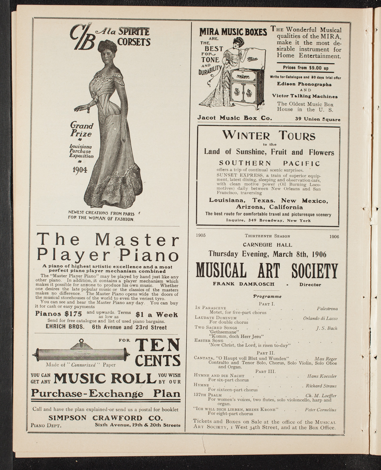 New York Symphony Orchestra, February 6, 1906, program page 8