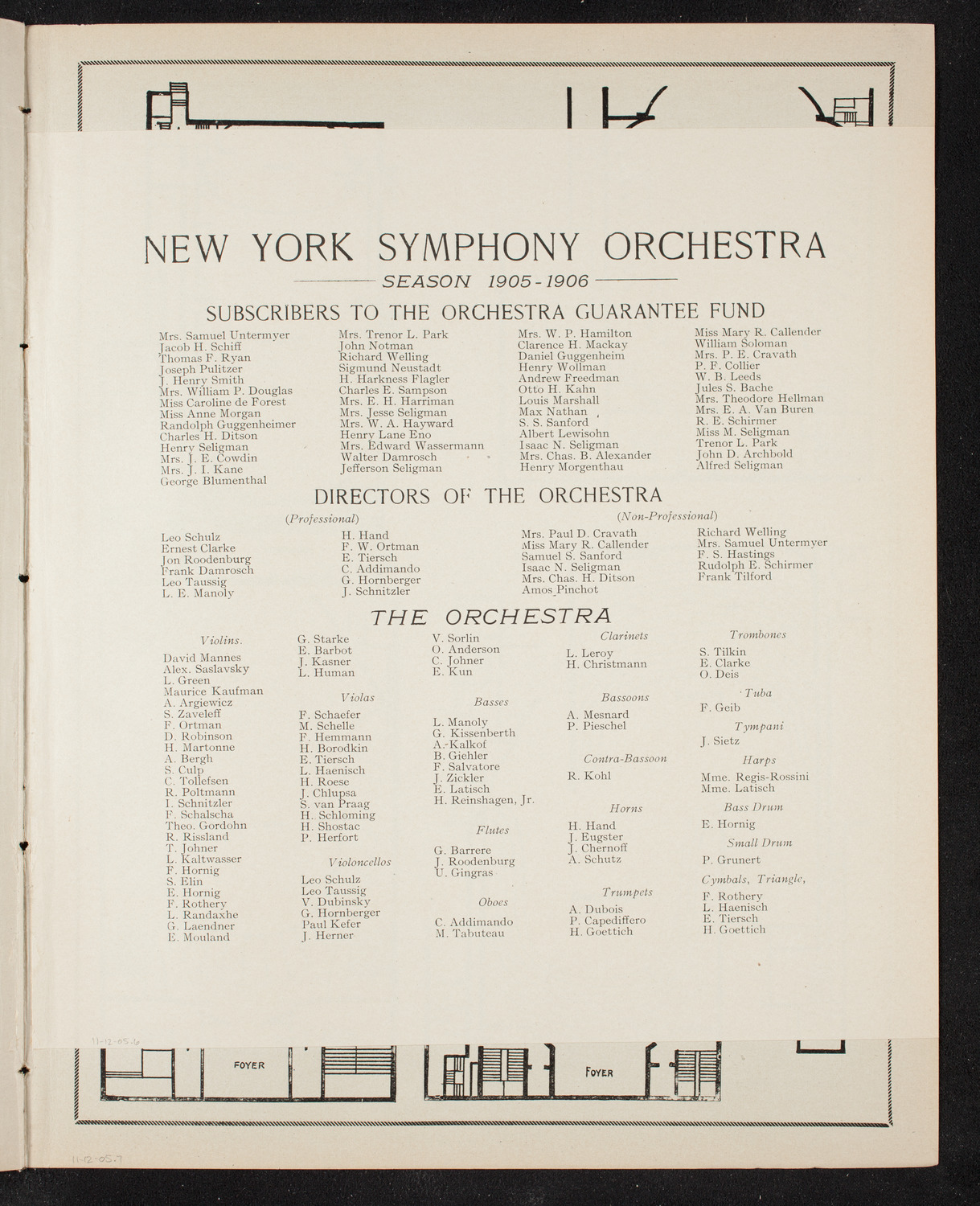 New York Symphony Orchestra, November 12, 1905, program page 11