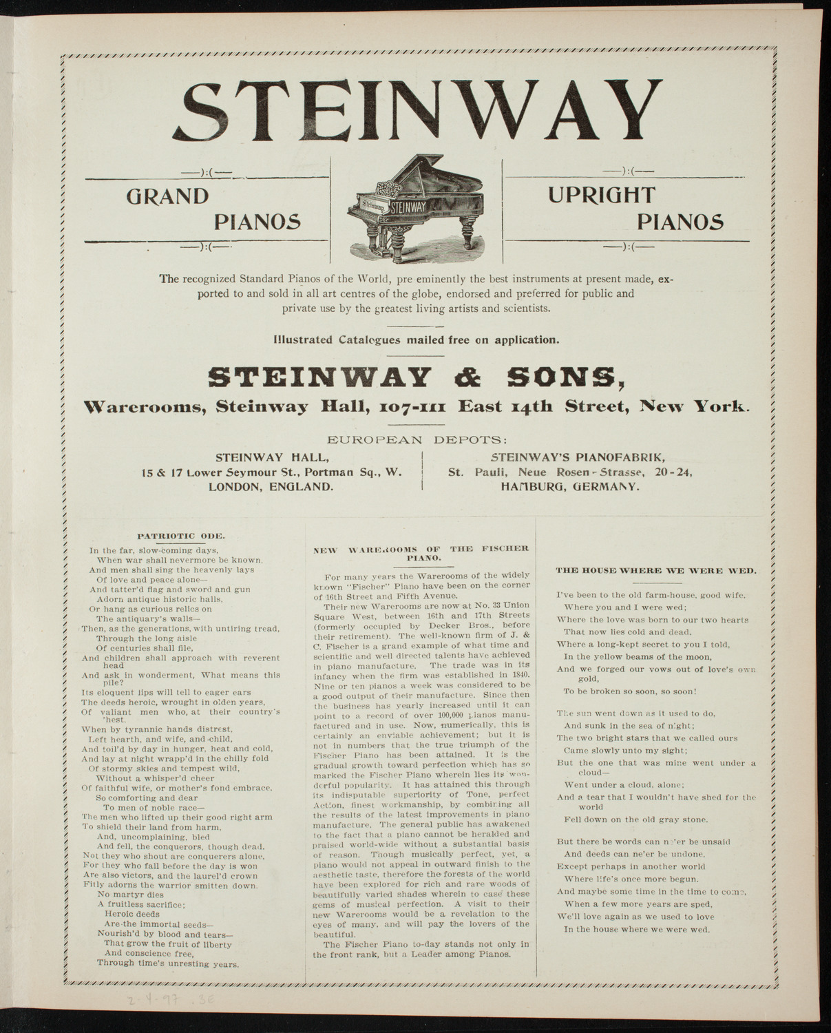 Lecture by Robert E Peary, February 4, 1897, program page 5