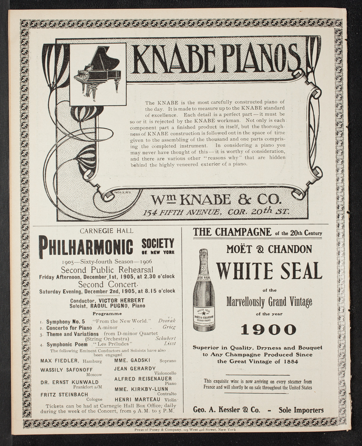 New York Symphony Orchestra, November 26, 1905, program page 12