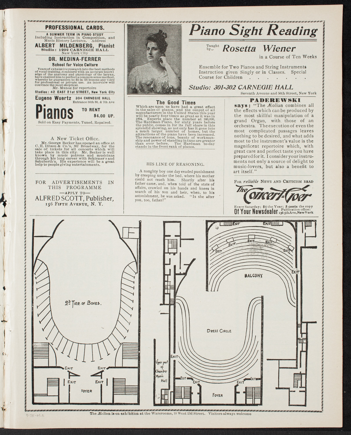 People's Choral Union, April 25, 1901, program page 3