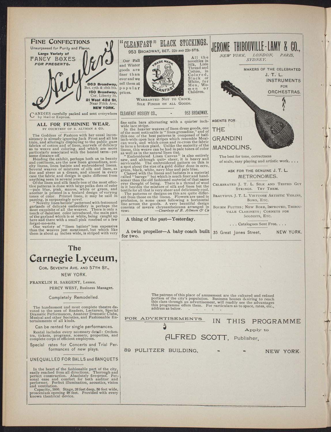 Saturday Morning Conferences on Comparative Literature, February 13, 1897, program page 4