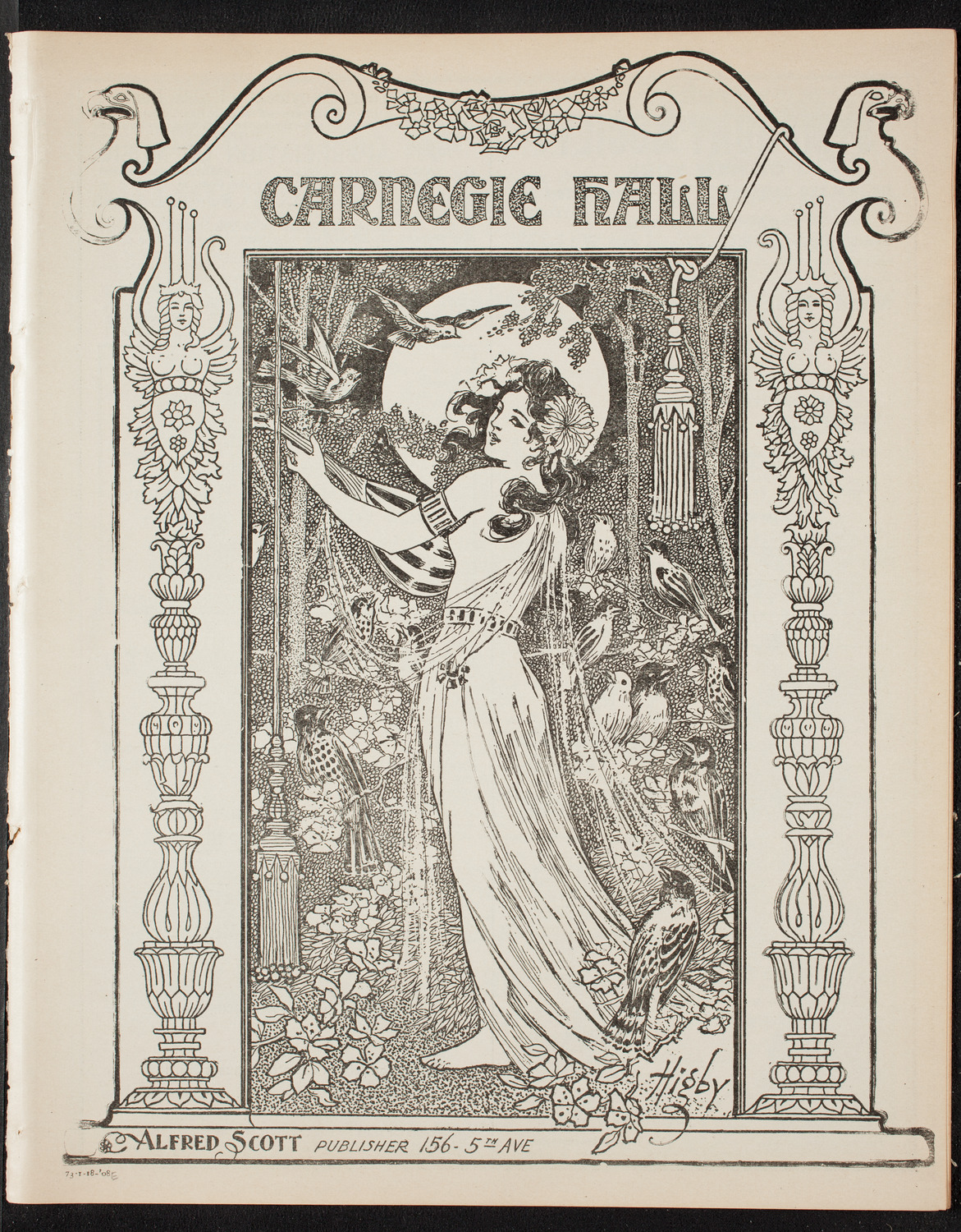 New York Symphony Orchestra, January 18, 1908, program page 1