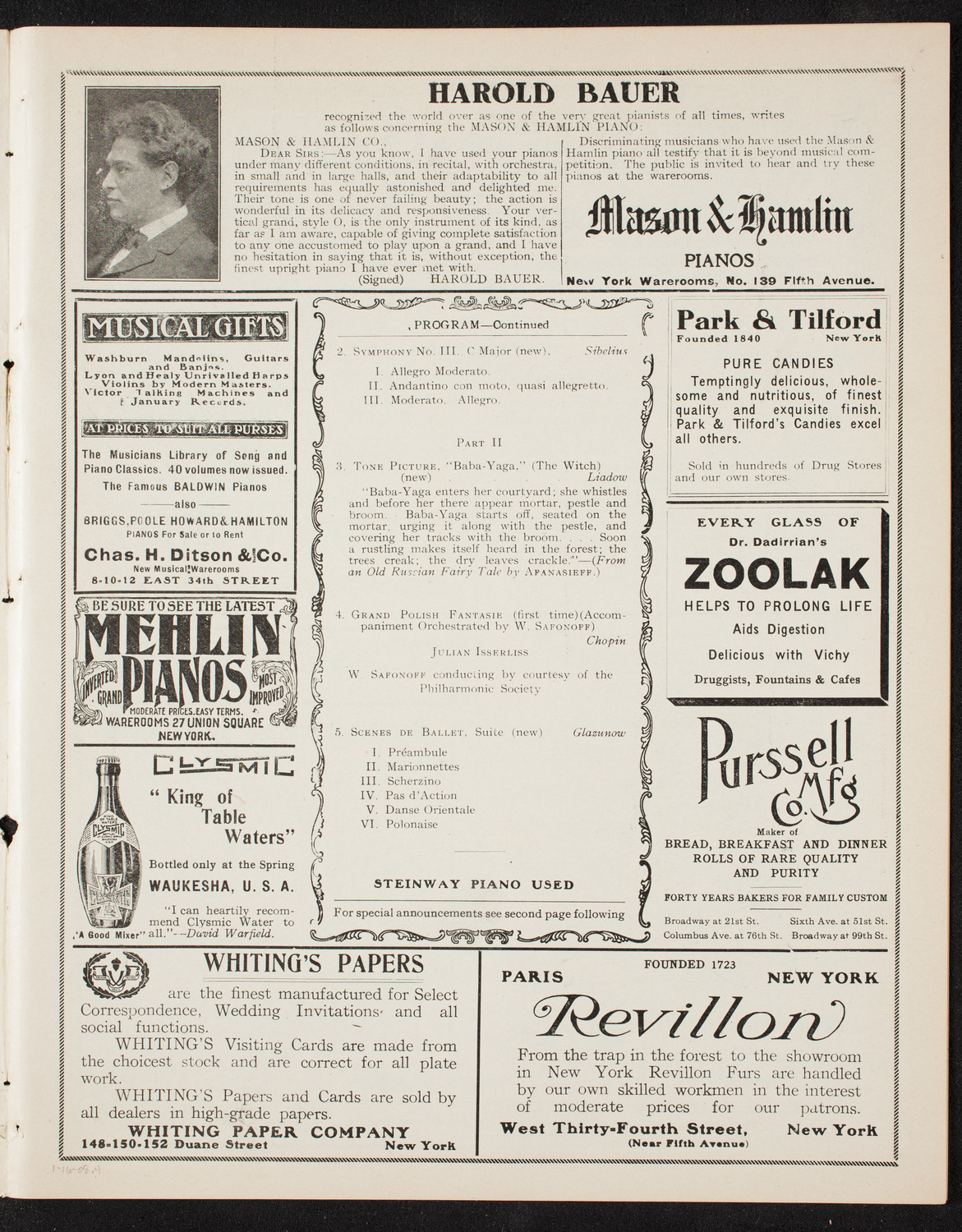 Russian Symphony Society of New York, January 16, 1908, program page 7