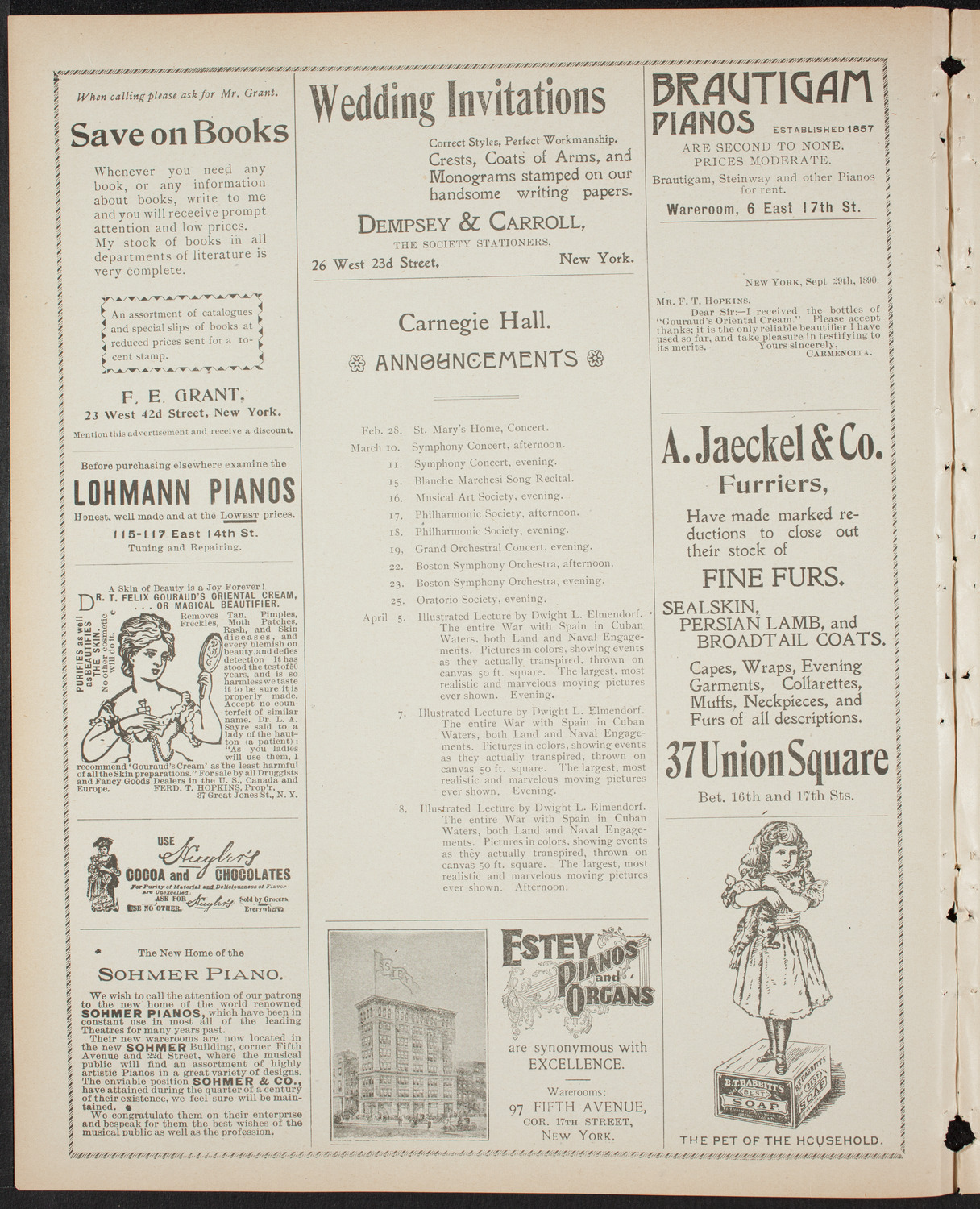 New York Philharmonic, February 25, 1899, program page 2