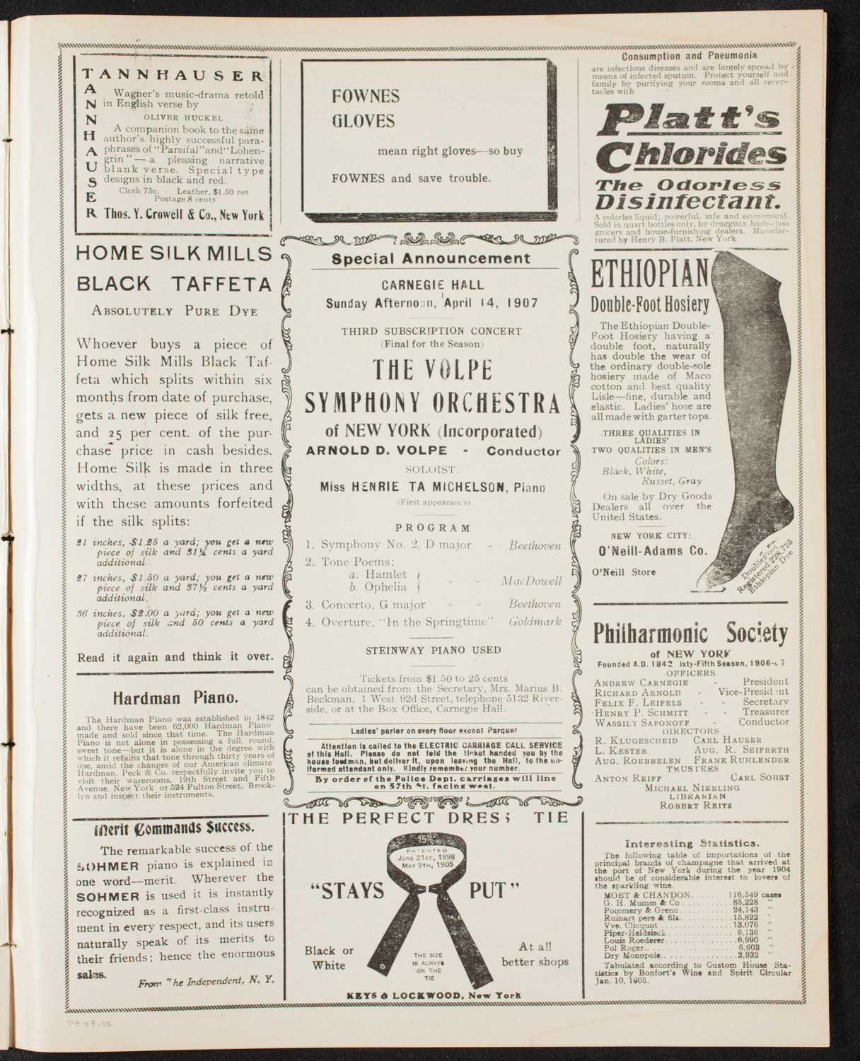 Gaelic Society: Feis Ceoil Agus Seanachas, April 7, 1907, program page 9