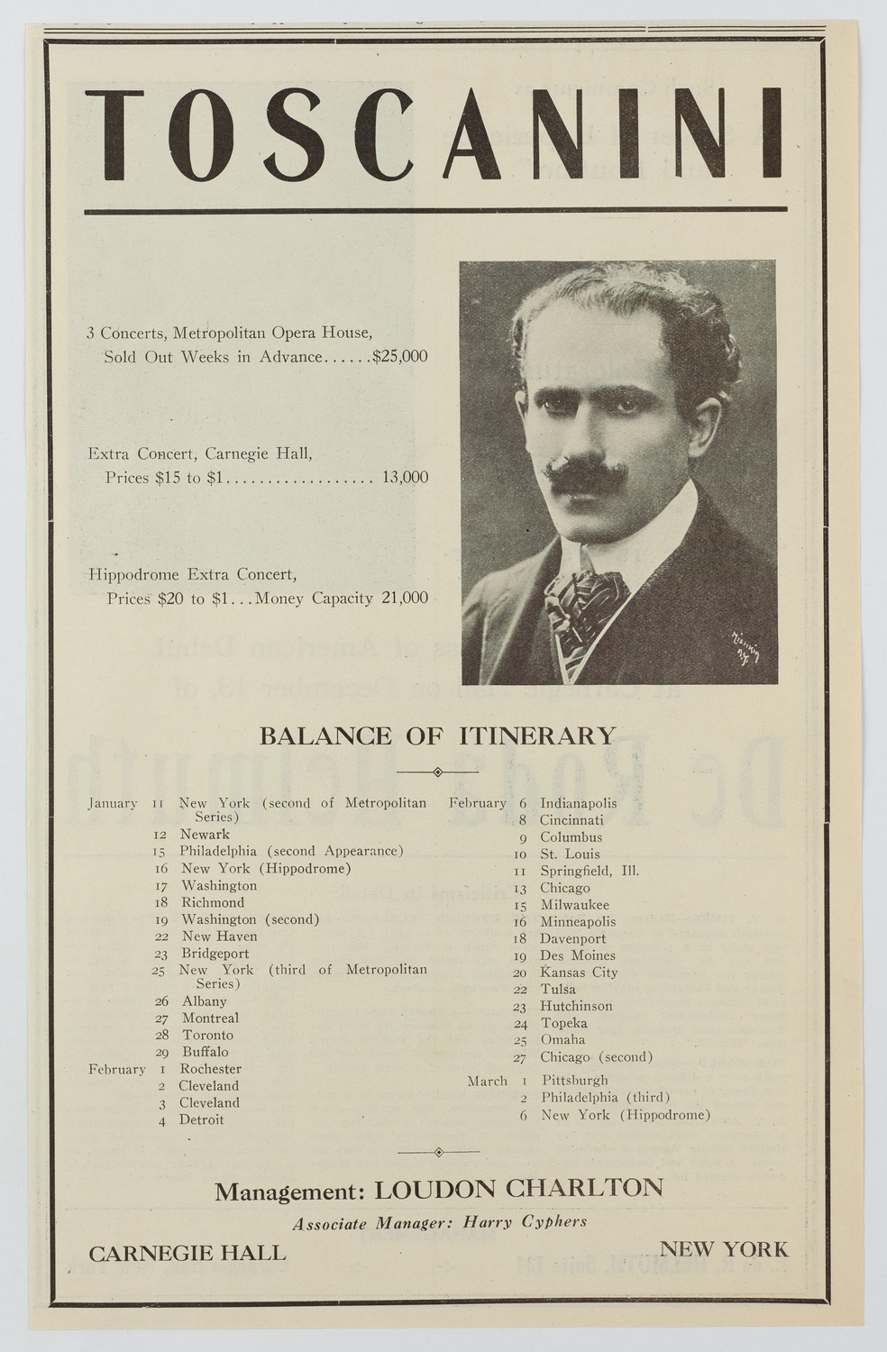 Arturo Toscanini, 1921