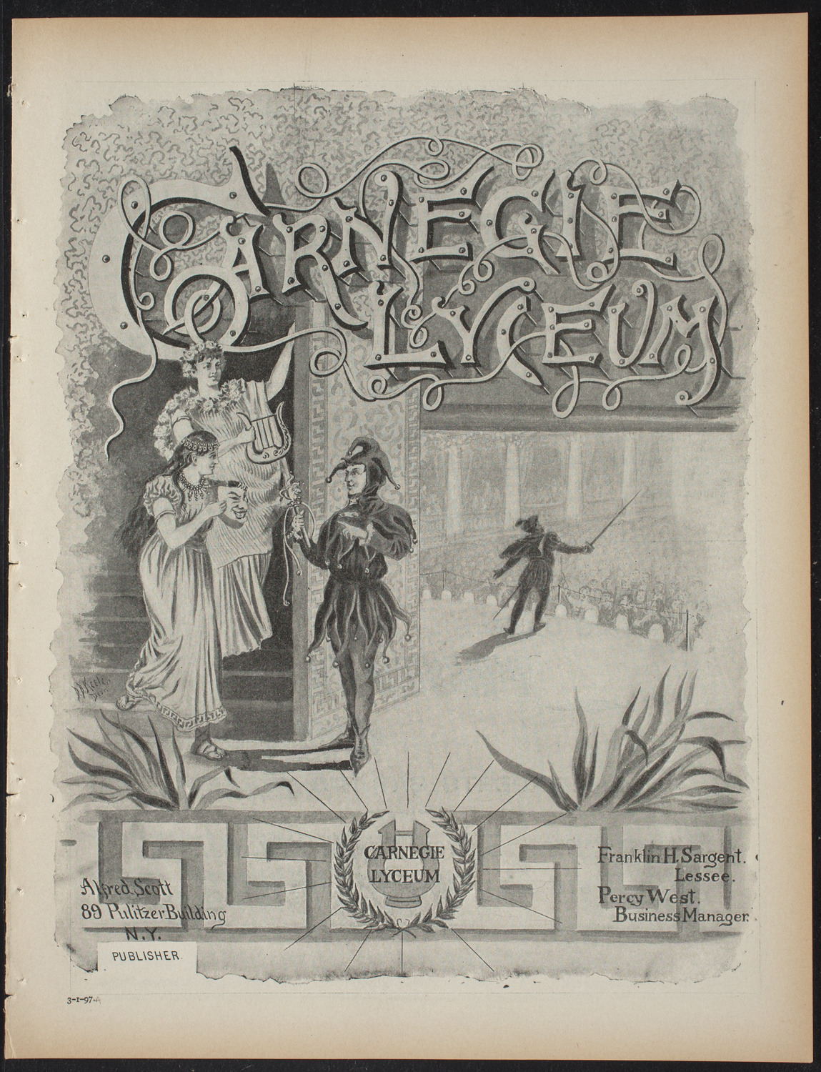 William H. Barber, March 1, 1897, program page 1