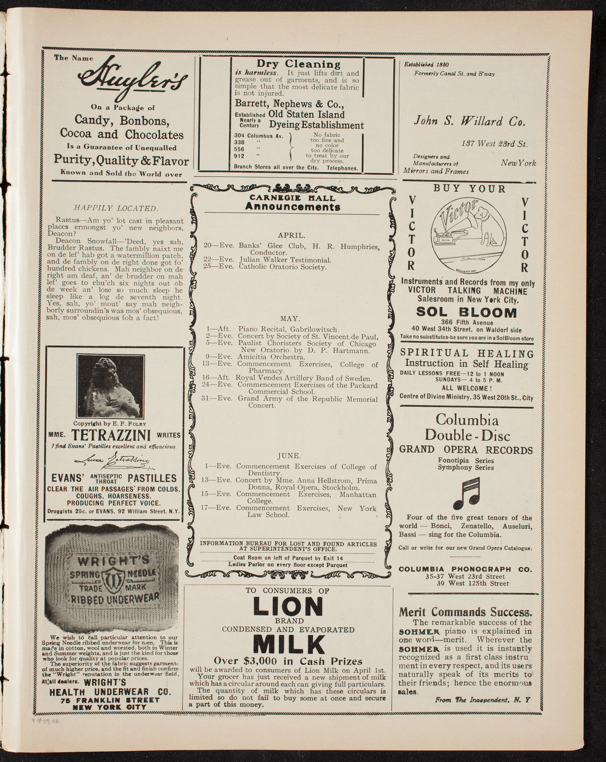 Gaelic Society: Feis Ceoil Agus Seanachas, April 18, 1909, program page 3