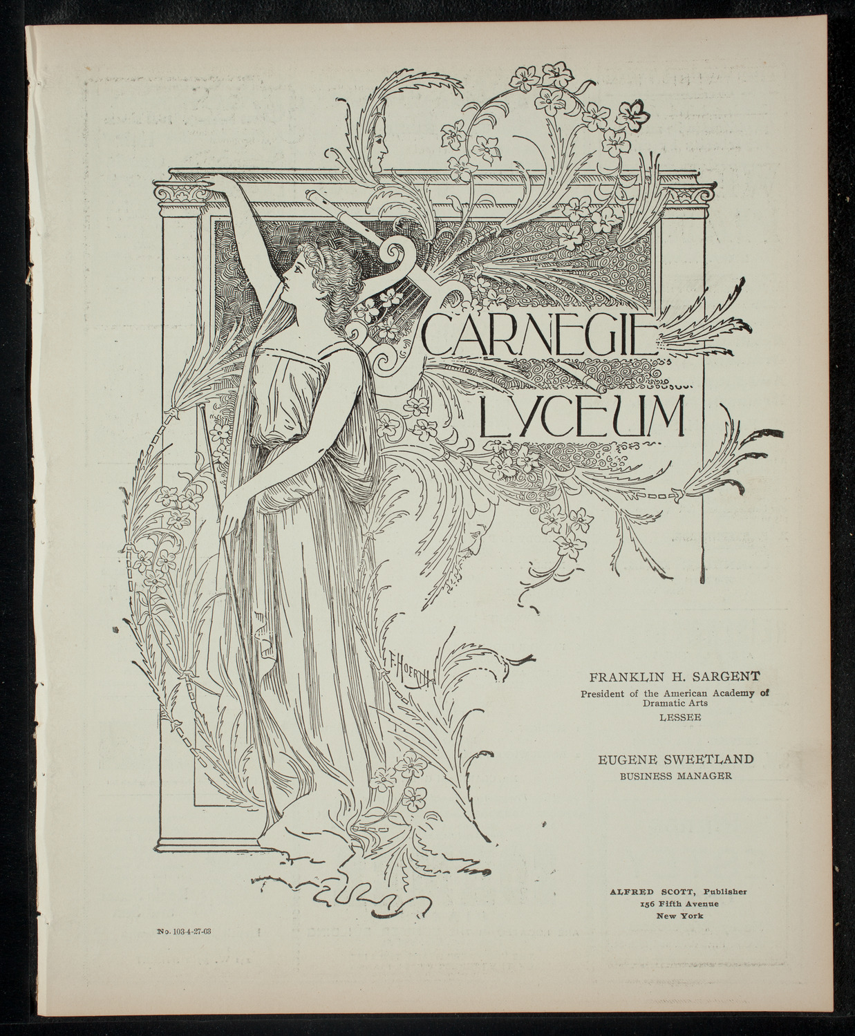 Fordham College Glee, Banjo and Mandolin Clubs, April 27, 1903, program page 1