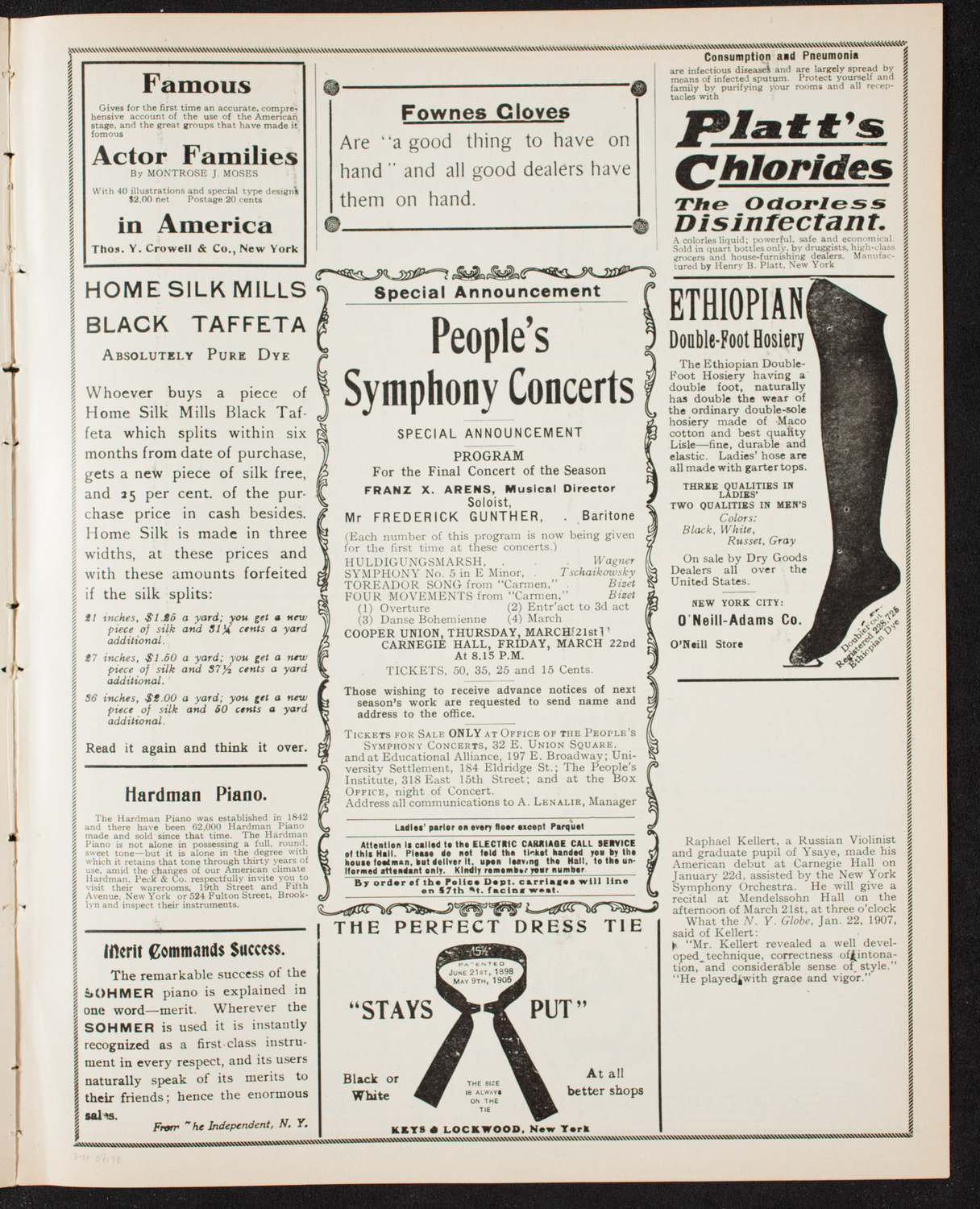 Elmendorf Lecture: Norway, March 10, 1907, program page 9
