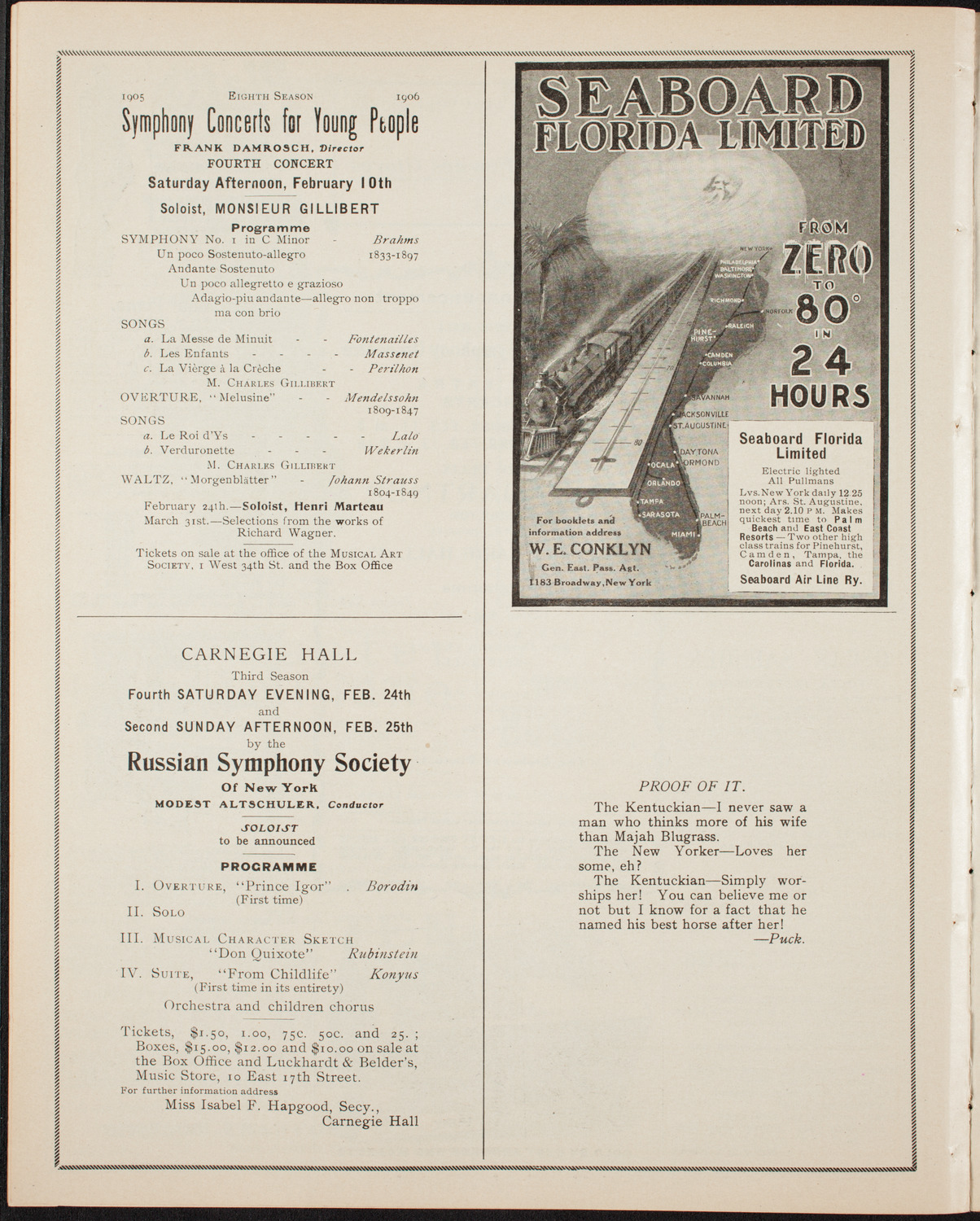 New York Symphony Orchestra, February 6, 1906, program page 10